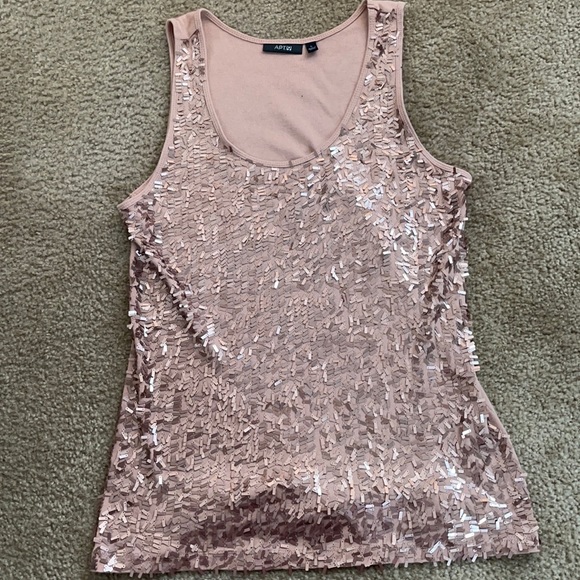 Apt. 9 Tops - Rose Gold Sequins Apt 9 tank top size M